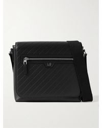 Dunhill - Contour Embossed Leather Messenger Bag - Lyst
