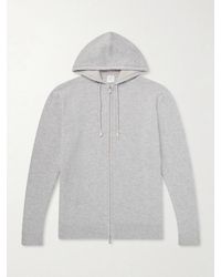 Eleventy - Ribbed Cashmere Zip-Up Hoodie - Lyst
