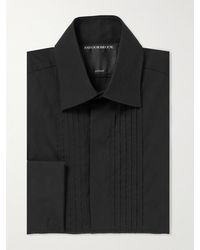 Favourbrook - Cutaway-collar Bib-front Double-cuff Cotton-poplin Shirt - Lyst