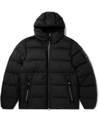Stone Island - Logo-appliquéd Quilted Padded Shell Down Jacket - Lyst