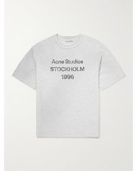 Acne Studios - Exford Distressed Logo-Print Organic Cotton-Jersey T-Shirt - Lyst