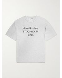 Acne Studios - Exford Distressed Logo-print Organic Cotton-jersey T-shirt - Lyst