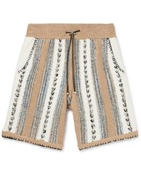 Amiri - Straight-leg Jacquard Cotton And Silk-blend Bouclé Drawstring Shorts - Lyst