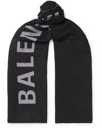 balenciaga black and white scarf