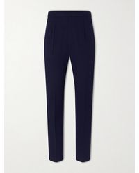 dunhill - Straight-Leg Pleated Virgin Wool-Twill Trousers - Lyst