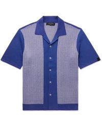 Rag & Bone - Avery Camp-collar Herringbone Jacquard-knit Shirt - Lyst