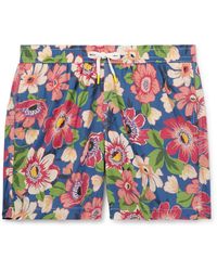 Hartford - Slim-Fit Mid-Length Floral-Print Swim Shorts - Lyst