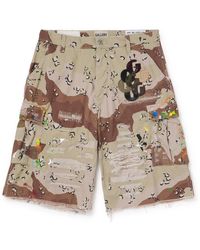 GALLERY DEPT. - Kenzi Chocolate Chip Appliquéd Distressed Camouflage-print Cotton-ripstop Shorts - Lyst
