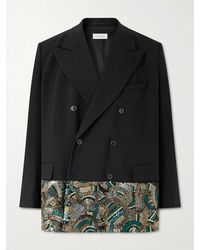 Dries Van Noten - Double-Breasted Embellished Wool Blazer - Lyst