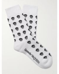Alexander McQueen - Skull-intarsia Cotton-blend Socks - Lyst