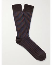 MR P. - Striped Cotton-Blend Socks - Lyst