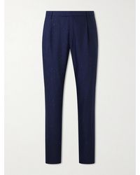 MR P. - Slim-Fit Pleated Wool And Silk-Blend Dupioni Suit Trousers - Lyst