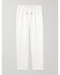 Polo Ralph Lauren - Pantaloni a gamba affusolata in twill di lino con coulisse - Lyst