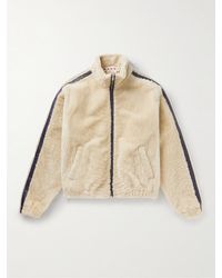 Marni - Striped Leather-trimmed Shearling Jacket - Lyst