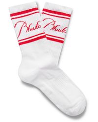 Rhude - Ribbed Logo-jacquard Cotton-blend Socks - Lyst