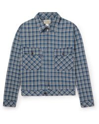 RRL - Shorewood Slim-fit Checked Linen And Cotton-blend Bomber Jacket - Lyst