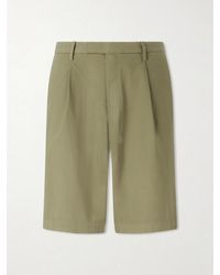 Boglioli - Straight-Leg Pleated Cotton-Blend Poplin Shorts - Lyst