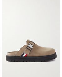 Moncler - Suede Clogs - Lyst