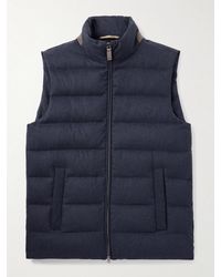 Herno - Suede-Trimmed Quilted Silk And Cashmere-Blend Twill Down Gilet - Lyst