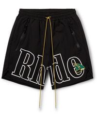 Rhude - St. Tropez Straight-leg Logo-print And Embroidered Shell Shorts - Lyst