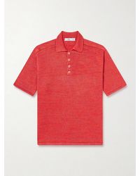 Inis Meáin - Knitted Linen Polo Shirt - Lyst