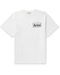 Aries - Temple Logo-print Cotton-jersey T-shirt - Lyst