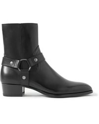 Saint Laurent - Smooth Leather Wyatt Harness Boots. - Lyst