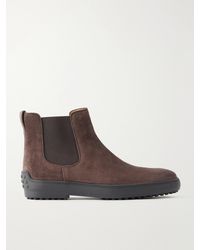 Tod's - Winter Gommino Suede Chelsea Boots - Lyst