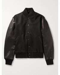 Golden Bear - The Albany Wool-Blend And Leather Varsity Jacket - Lyst