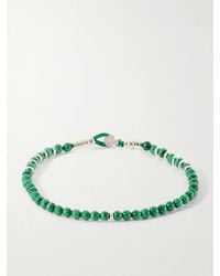 Mikia - Circle 4 Sterling, Malachite And Hematite Beaded Bracelet - Lyst