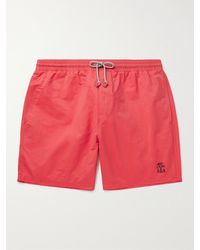Brunello Cucinelli Mid-length Logo-embroidered Swim Shorts