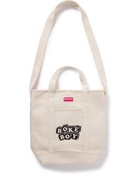 KENZO - Boke Boy Logo-embroidered Cotton-twill Tote Bag - Lyst