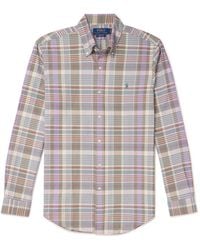 Polo Ralph Lauren - Button-Down Collar Checked Cotton-Twill Shirt - Lyst