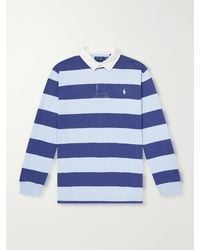 Polo Ralph Lauren - Logo-Embroidered Striped Cotton-Jersey Polo Sweater - Lyst