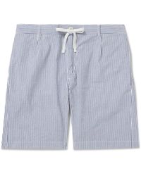 Hartford - Tank Straight-leg Striped Cotton-seersucker Drawstring Shorts - Lyst