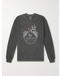 Neighborhood - Logo-print Pigment-dyed Cotton-jersey T-shirt - Lyst