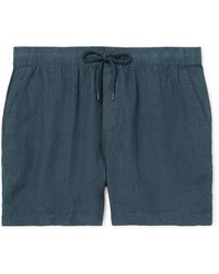 James Perse - Straight-leg Garment-dyed Linen Drawstring Shorts - Lyst