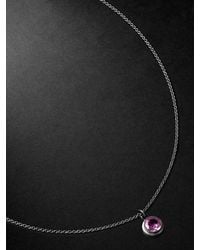 42 Suns - Large 14-Karat Blackened Laboratory-Grown Sapphire Pendant Necklace - Lyst