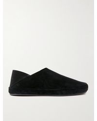 Mulo - Collapsible-heel Suede Loafers - Lyst
