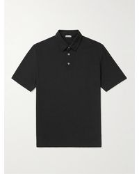 Incotex Slim-fit Ice Cotton-jersey Polo Shirt - Black