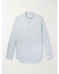 Paul Smith - Grandad-collar Striped Cotton-poplin Shirt - Lyst