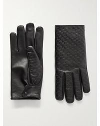 Gucci - Logo-Embossed Leather Gloves - Lyst