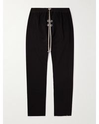 Rick Owens - Berlin Eyelet-embellished Cotton-jersey Drawstring Trousers - Lyst