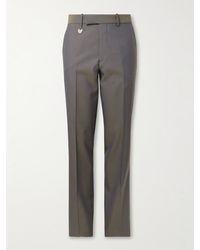 Burberry - Pantaloni a gamba dritta in lana iridescente - Lyst