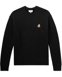 Maison Kitsuné - Speedy Fox Logo-appliquéd Cotton-jersey Sweatshirt - Lyst
