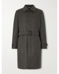ZEGNA - Oasi Belted Herringbone Cashmere Trench Coat - Lyst