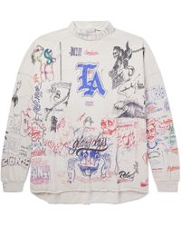 SAINT Mxxxxxx - Born X Raised Embellished Printed Cotton-jersey Sweater - Lyst