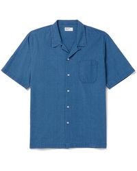 Universal Works - Road Convertible-collar Cotton-seersucker Shirt - Lyst