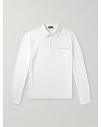 ZEGNA - Logo-Appliquéd Cotton-Piqué Polo Shirt - Lyst
