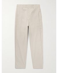 Amomento - Straight-Leg Pleated Cotton-Blend Poplin Trousers - Lyst